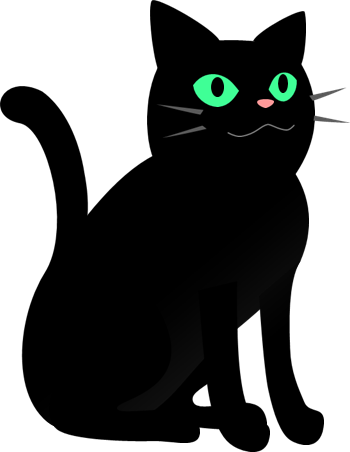 座った黒猫のイラスト 無料イラスト素材 ちいさないきもの