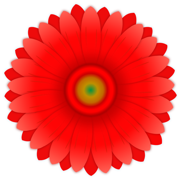 赤いガーベラの花のイラスト 無料イラスト素材 ちいさないきもの