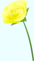 黄色いバラ（茎付き）のイラスト
