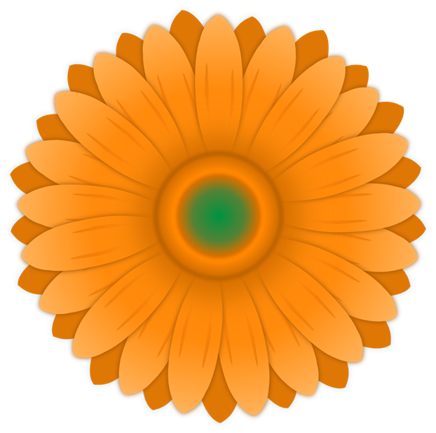 オレンジ色のガーベラの花のイラスト 無料イラスト素材 ちいさないきもの