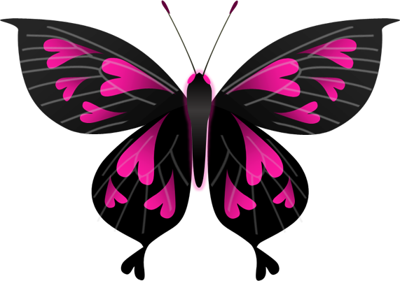 ピンク色のハート模様の蝶のイラスト 無料イラスト素材 ちいさないきもの