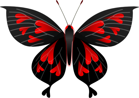 赤いハート模様の蝶のイラスト 無料イラスト素材 ちいさないきもの