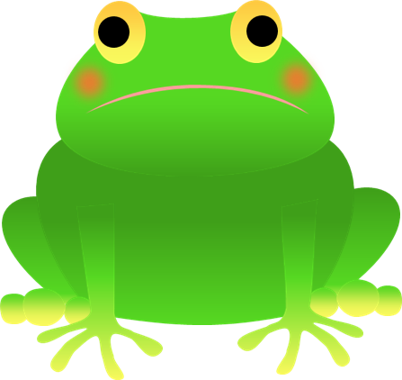 緑色のカエル 正面アングル のイラスト 無料イラスト素材 ちいさないきもの