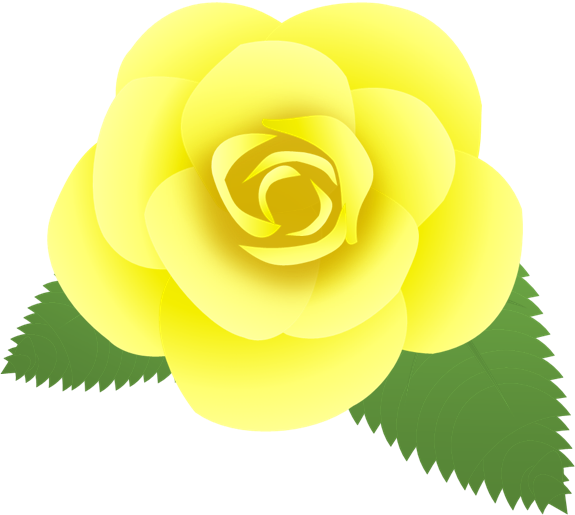 黄色いバラ 葉付き のイラスト 無料イラスト素材 ちいさないきもの