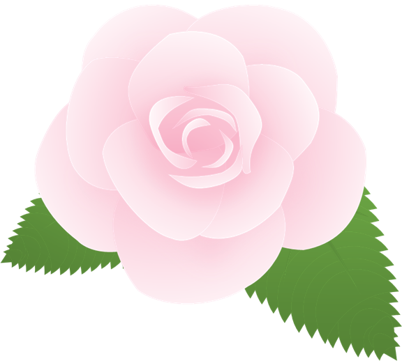 薄ピンクのバラ 葉付き のイラスト 無料イラスト素材 ちいさないきもの