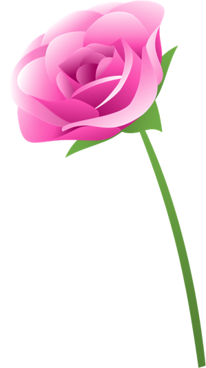 ピンクのバラ 茎付き のイラスト 無料イラスト素材 ちいさないきもの
