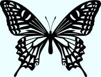 アゲハ蝶のシルエットのイラスト